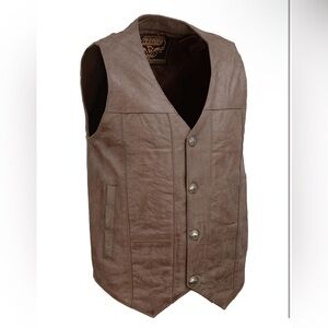 Leather Vest w/Buffalo Snaps & Interior Gun Pockets
